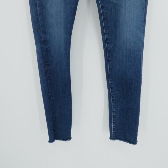 AG‎ Adriano Goldschmied Jeans 30R Blue High Rise Farrah Skinny Ankle Raw Hem - Picture 10 of 14
